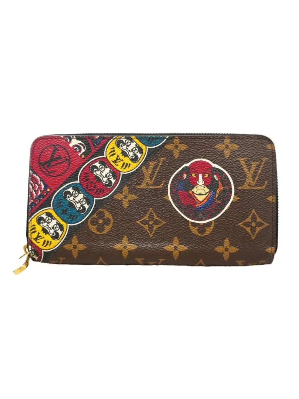 Louis Vuitton Wallet Monogram Zippy Brown Multicolor